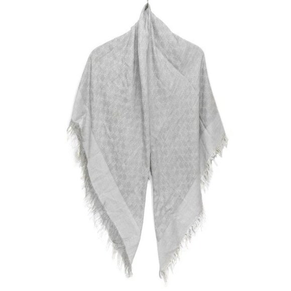Auth GUCCI - Light gray Cotton Silk Scarf - Picture 1 of 16